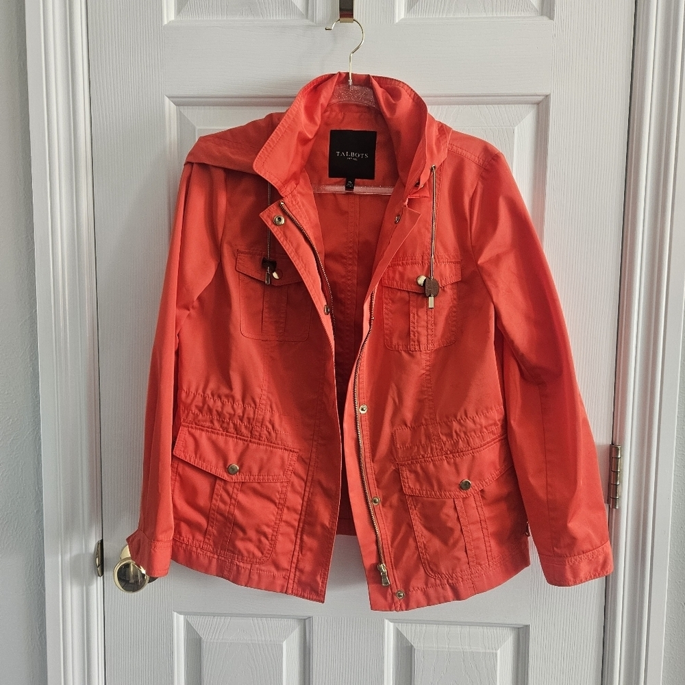 NWOT Talbots Petite Hooded Water Resistant Anorak Rain Jacket/Coat - Picture 6 of 16